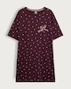 image 4 of F&F Pure Cotton Polka Dot Nightdress in Burgundy
