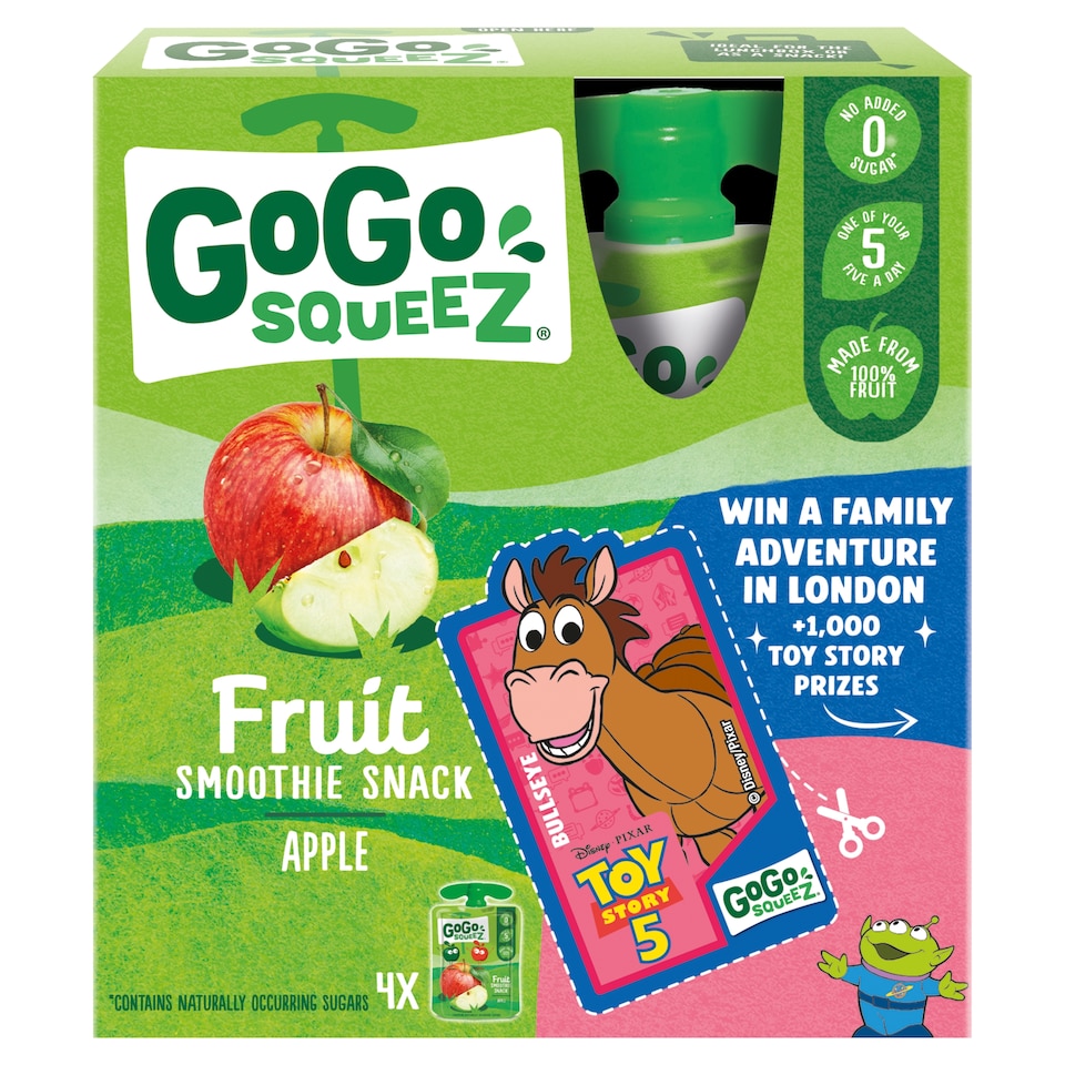image 1 of GoGo squeeZ Fruit Smoothie Snack Apple 4X90g