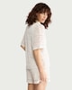 image 3 of F&F Crochet Look Short Sleeved Co-ord Shirt in Cream