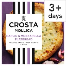 Crosta & Mollica Stonebaked Flatbread - Roast Garlic & Mozzarella 229g