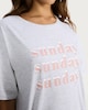image 1 of F&F Cotton Rich Sunday Print Short Sleeved Nightdress in Grey