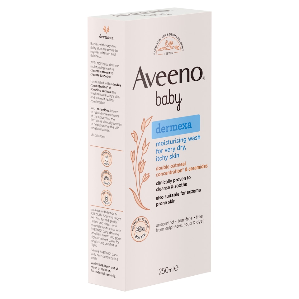 image 1 of Aveeno Baby Dermexa Moisturising Wash Dry Itchy Skin 250ml