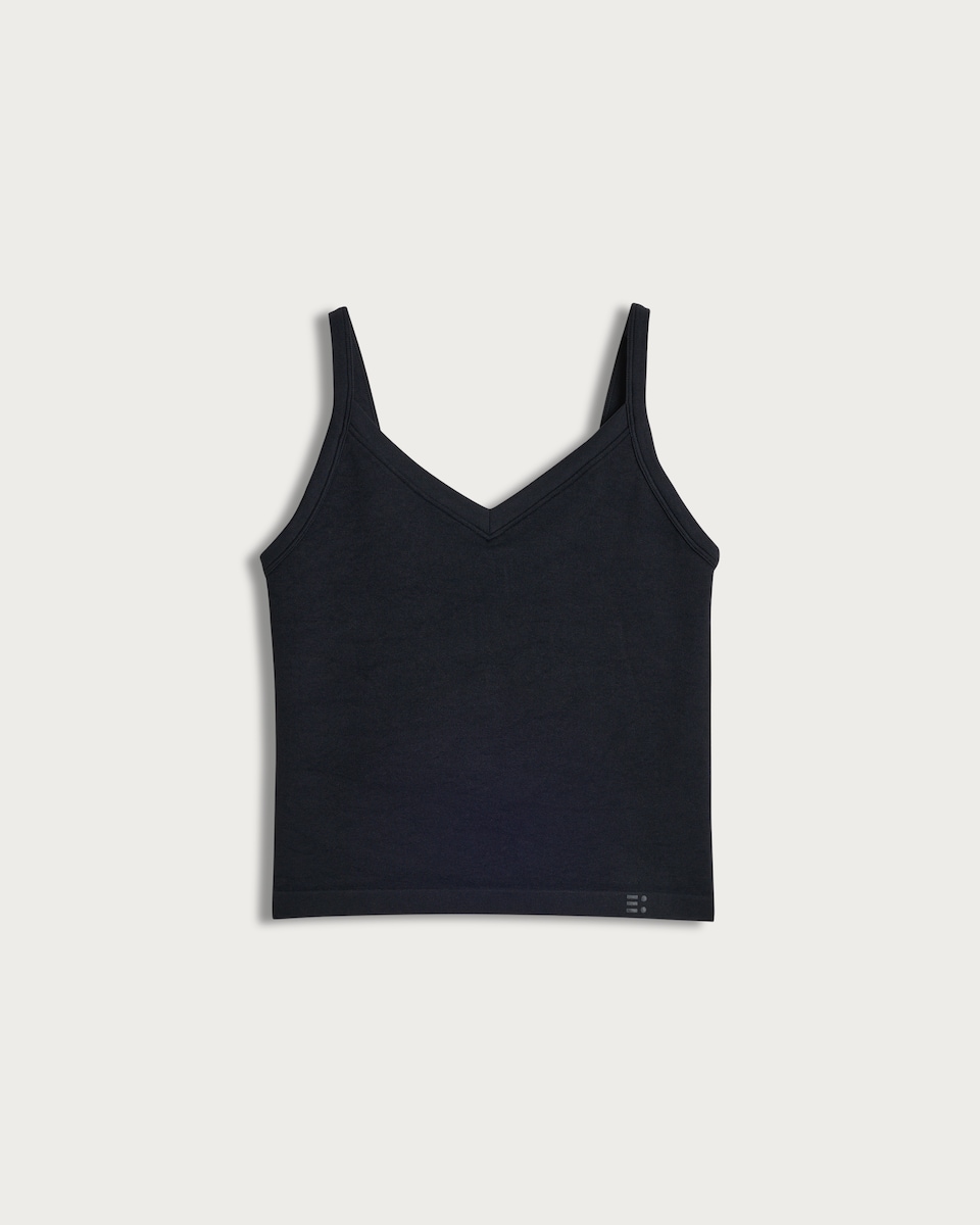 image 1 of F&F Active SEAMLESS V Neck Vest in Black