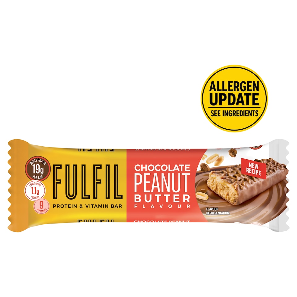 image 1 of Fulfil Chocolate Peanut Butter Protein & Vitamin Bar 55g