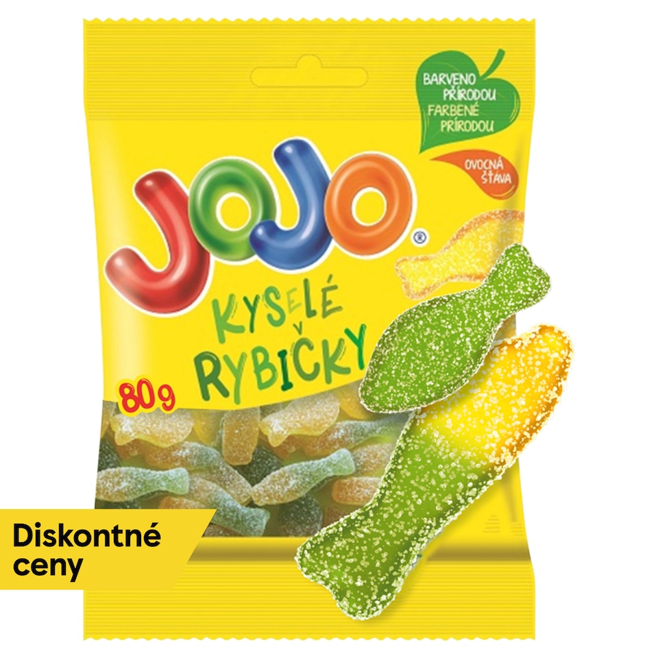 JOJO Sour Fish Jelly Candies with Fruit Flavors 80 g