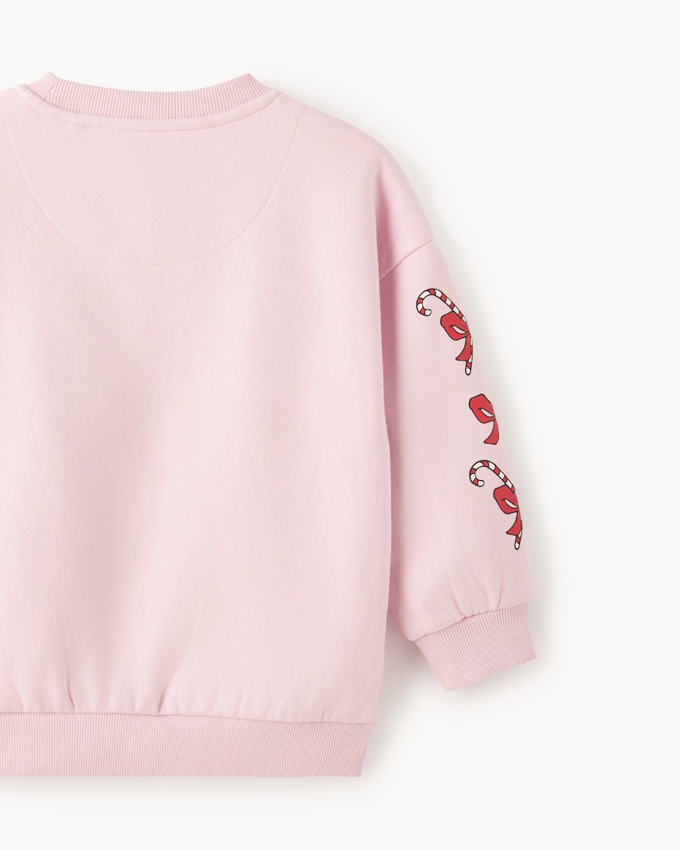 image 1 of Grinch Cotton Rich Christmas Print Sweatshirt in Pink