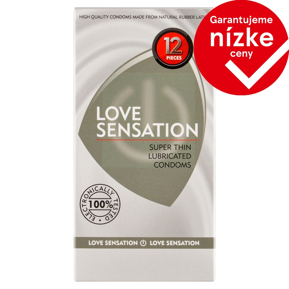 Love Sensation Super tenké lubrikované prezervatívy 12 ks
