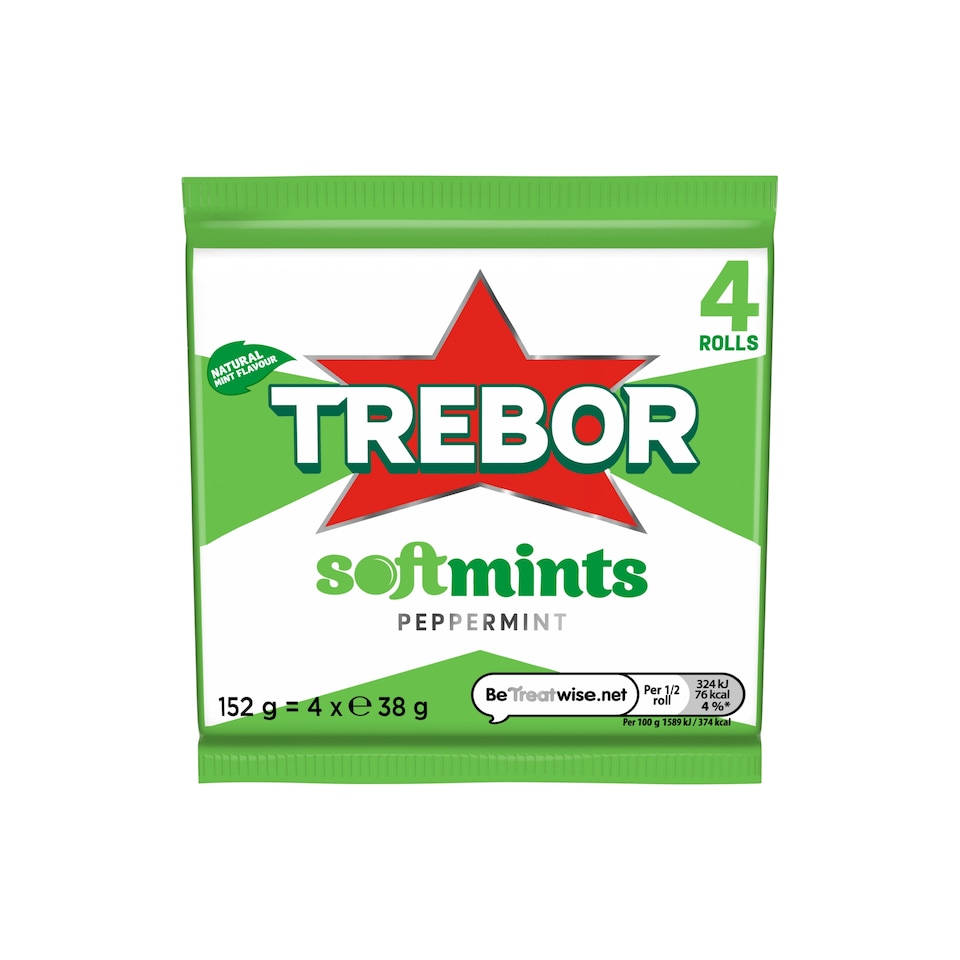 Trebor Soft Mint Peppermint Multipack 4 pack 38g