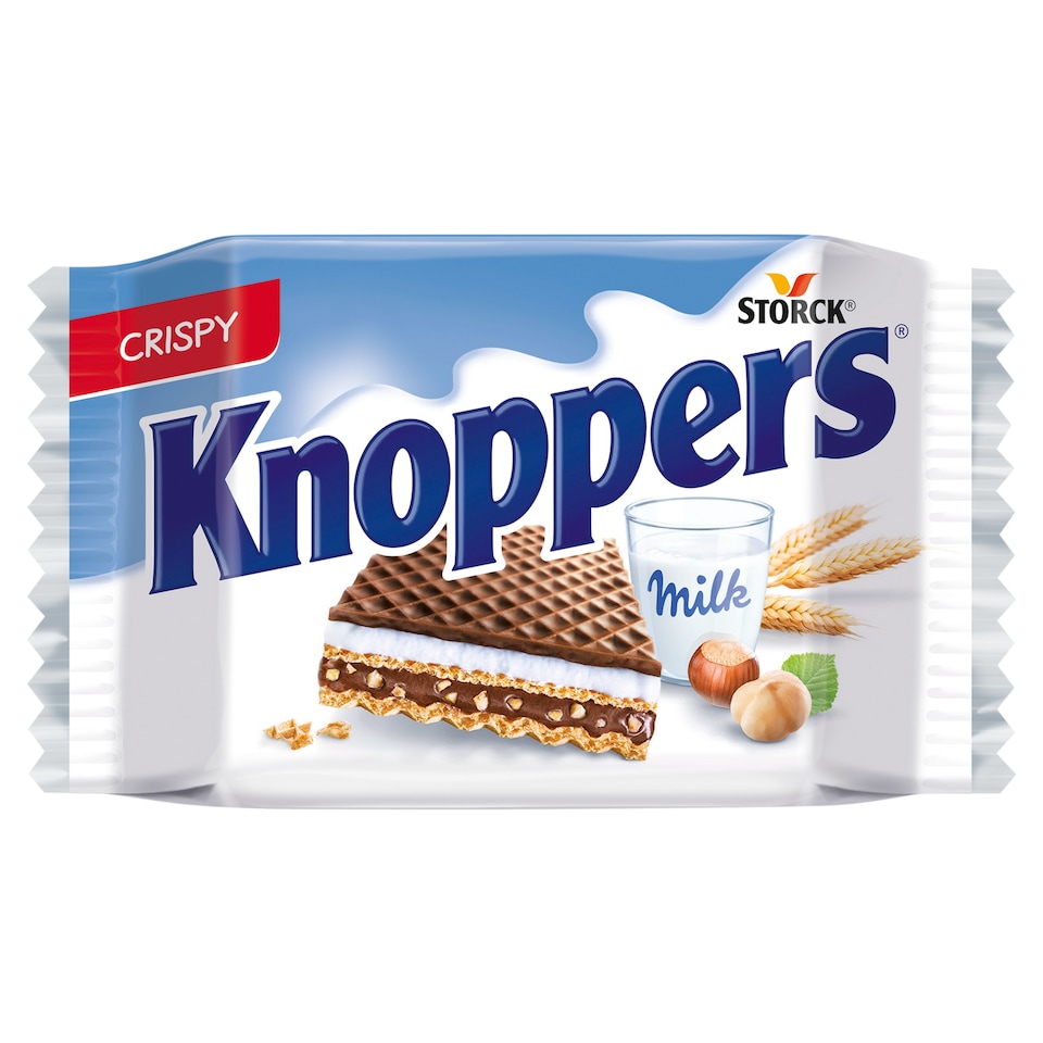 Knoppers S mléčným a nugátovým krémem 25g