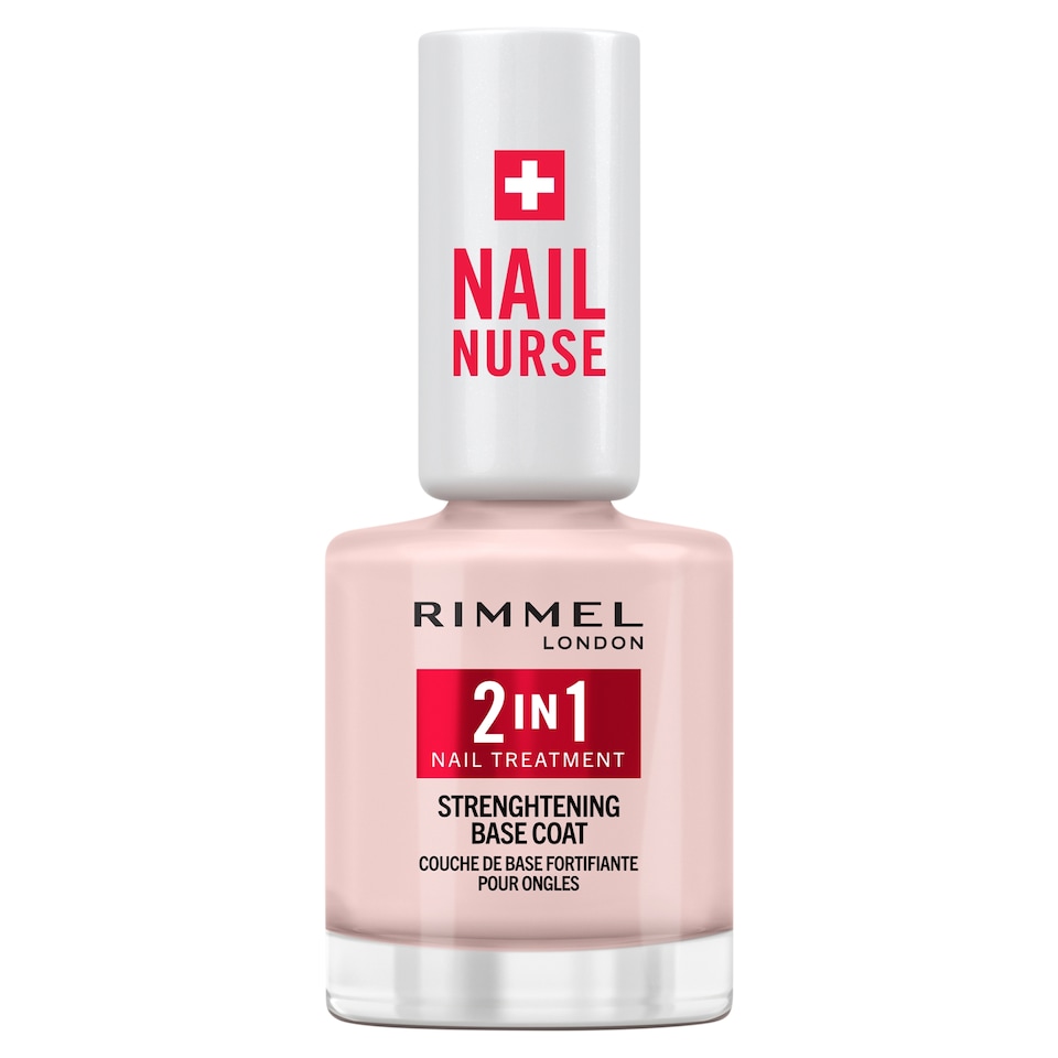 image 1 of Rimmel Nail Nurse 2 in 1 Base Coat & Strengthener Nail Polish 12ml