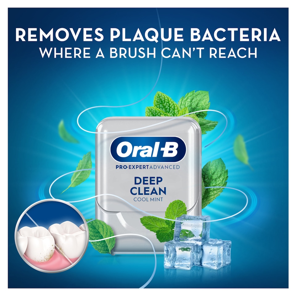 image 1 of Oral-B Pro Expert Deep Clean Waxed Floss Tape Cool Mint 50M