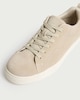 image 3 of F&F Leather Lace Up Trainers in Neutral