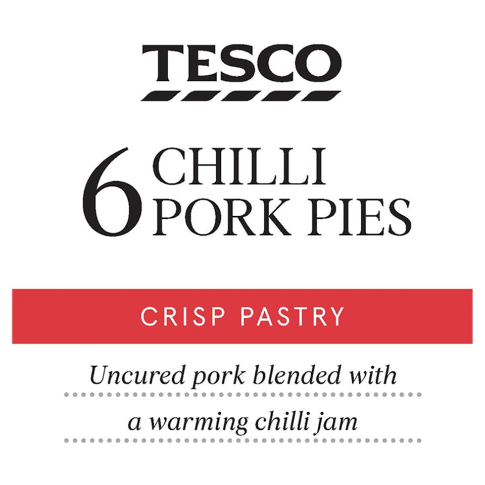 Tesco 6 Chilli Pork Pies 300G