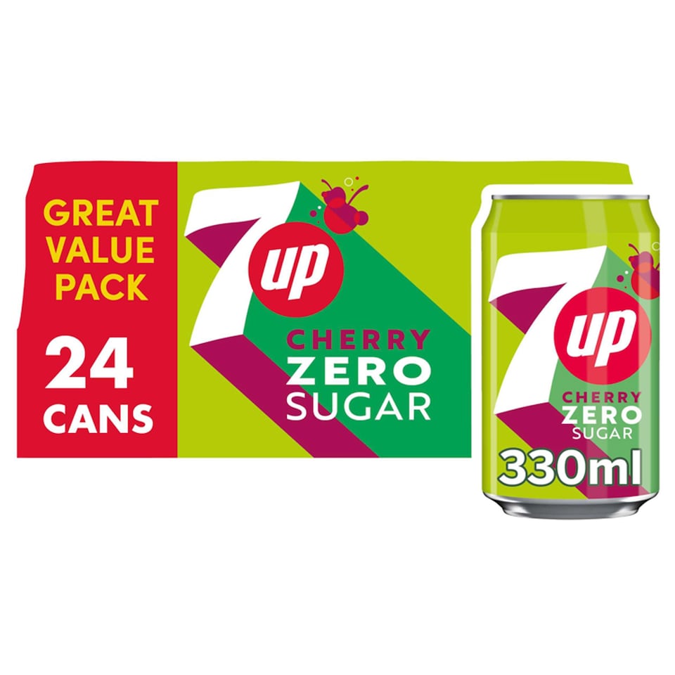 image 1 of 7Up Zero Cherry 24 x 330ml Can 