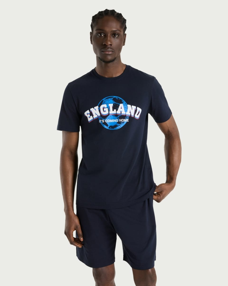 image 1 of F&F Pure Cotton England Short Pyjama Set in Multi