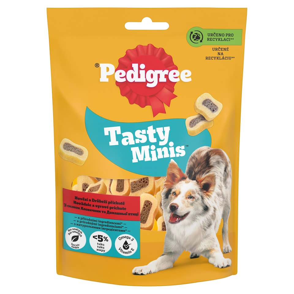 Pedigree Tasty Minis Hovädzie a hydinové príchute 155 g