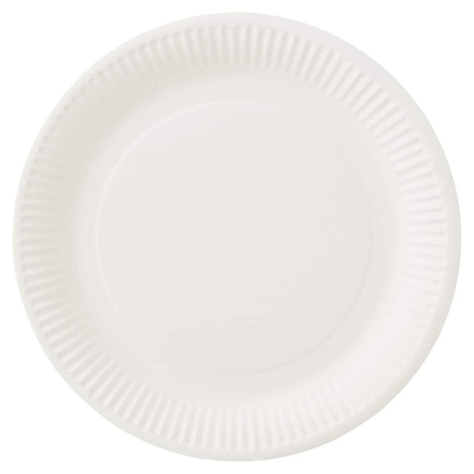 Tesco Paper Plates White 23Cm 50 Pack