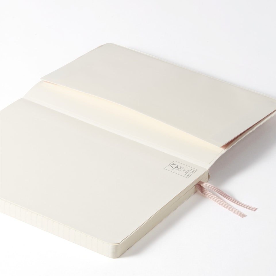 image 1 of Paperchase Agenzio Medium Oatmeal Ruled Notebook