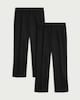 image 4 of F&F School Boys 2-Pack Regular Fit Trousers in Black
