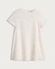 image 4 of F&F Girls Sequin Embellished Short Sleeved Dress in Cream