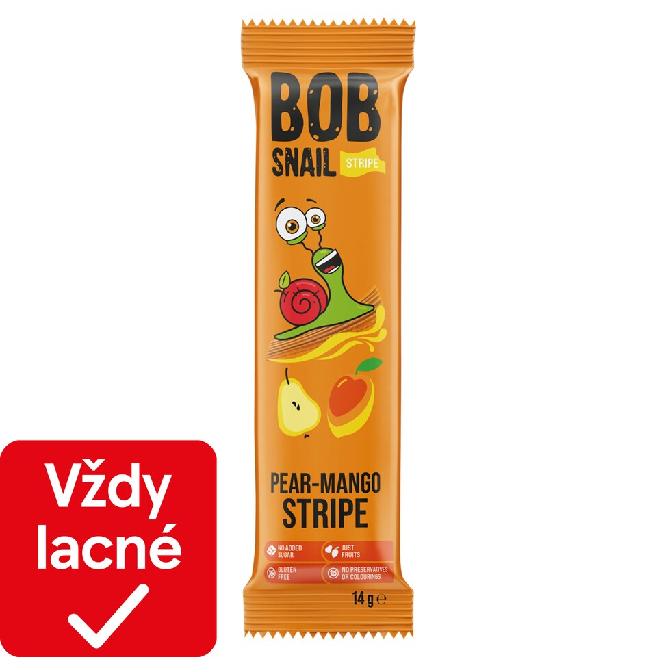 Bob Snail Ovocné pásiky hruškovo - mangové 14 g