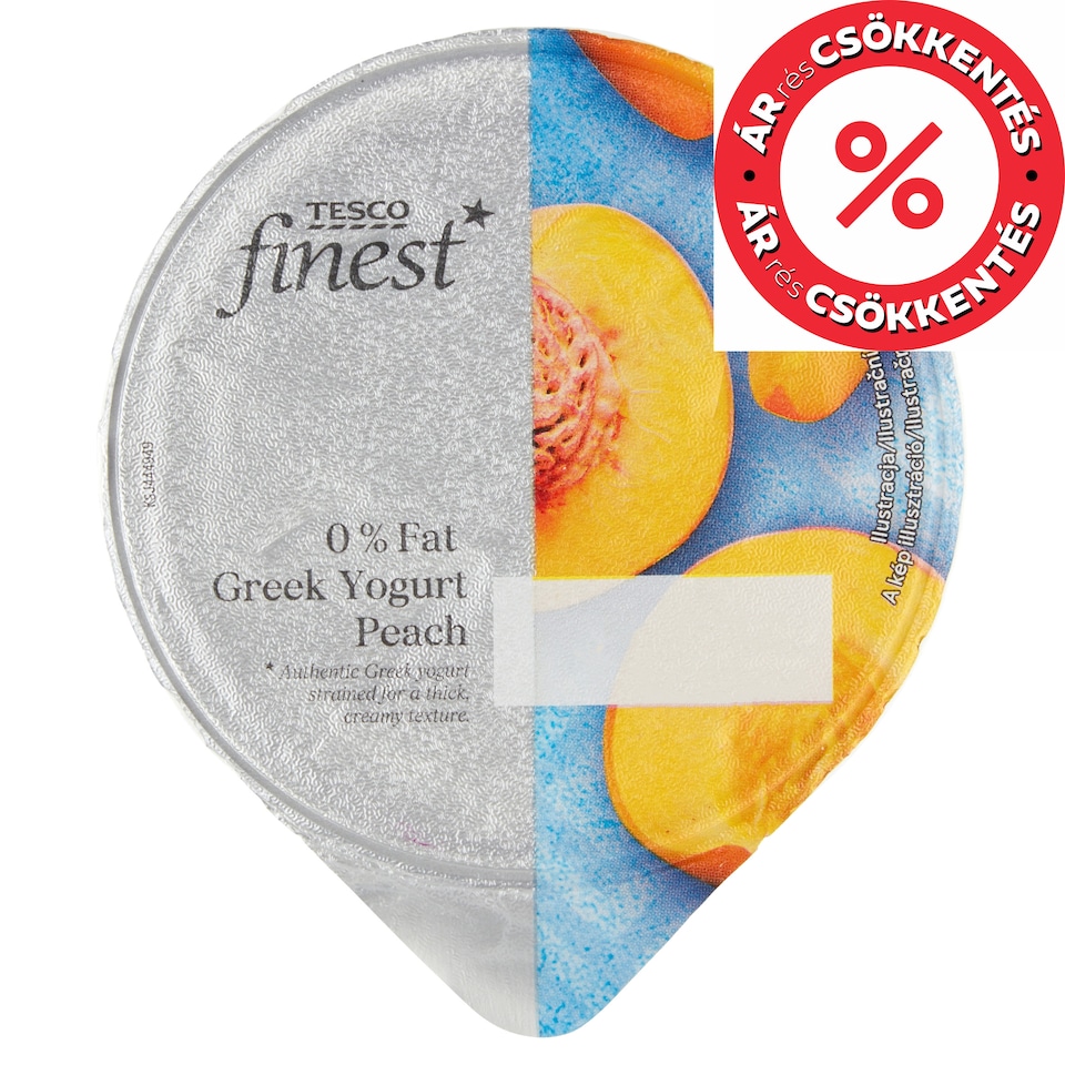 Tesco Finest 0% Fat Peach Greek Yogurt 150 g