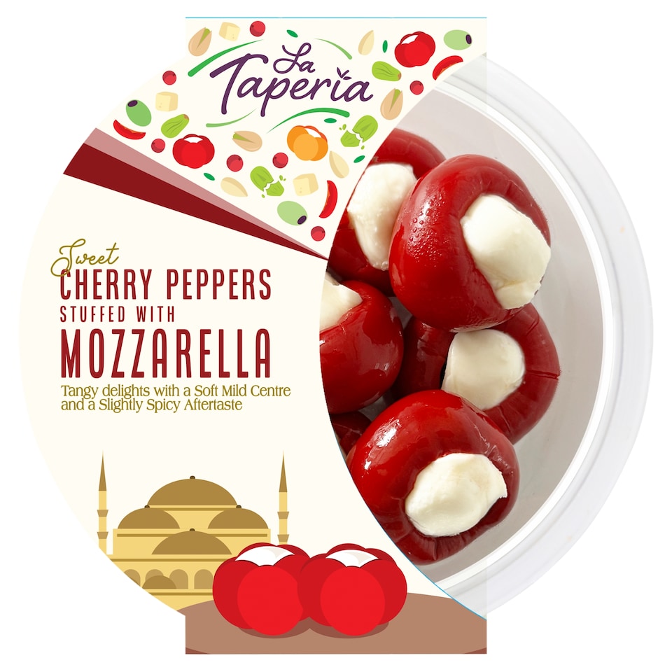 LA TAPERIA SWEET CHERRY PEPPERS STUFFED WITH MOZZARELLA 100g