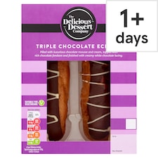 The Delicious Dessert Company Triple Chocolate Eclairs 2 Pack