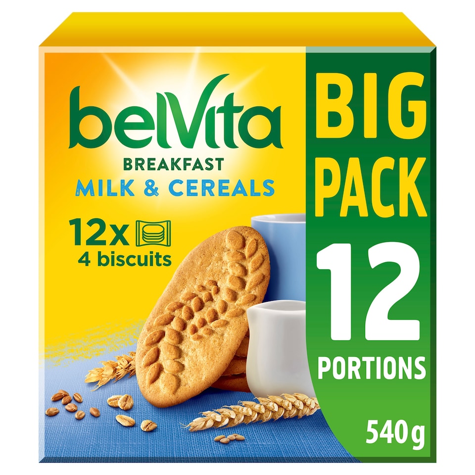 image 1 of BelVita Breakfast Biscuits Milk & Cereals 12 Pack Multipack 540G