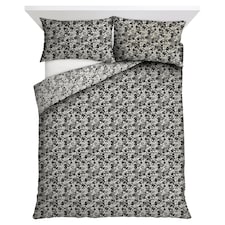 F&F Home Black Floral Duvet Set Double
