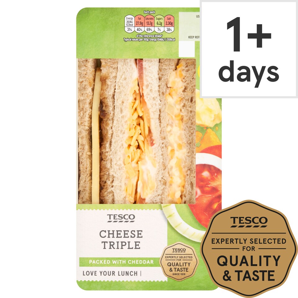 Tesco Cheese Triple Sandwich