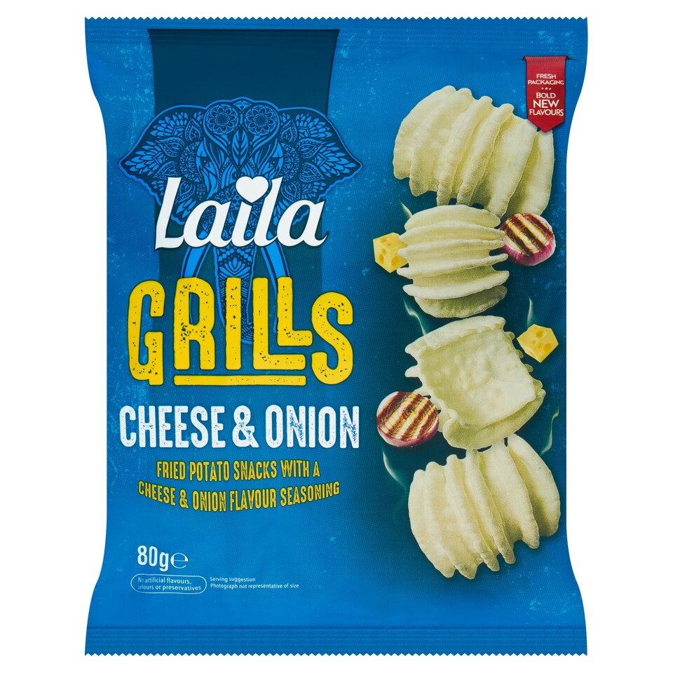 Laila Cheese & Onion Crispy Potato Grills 80g