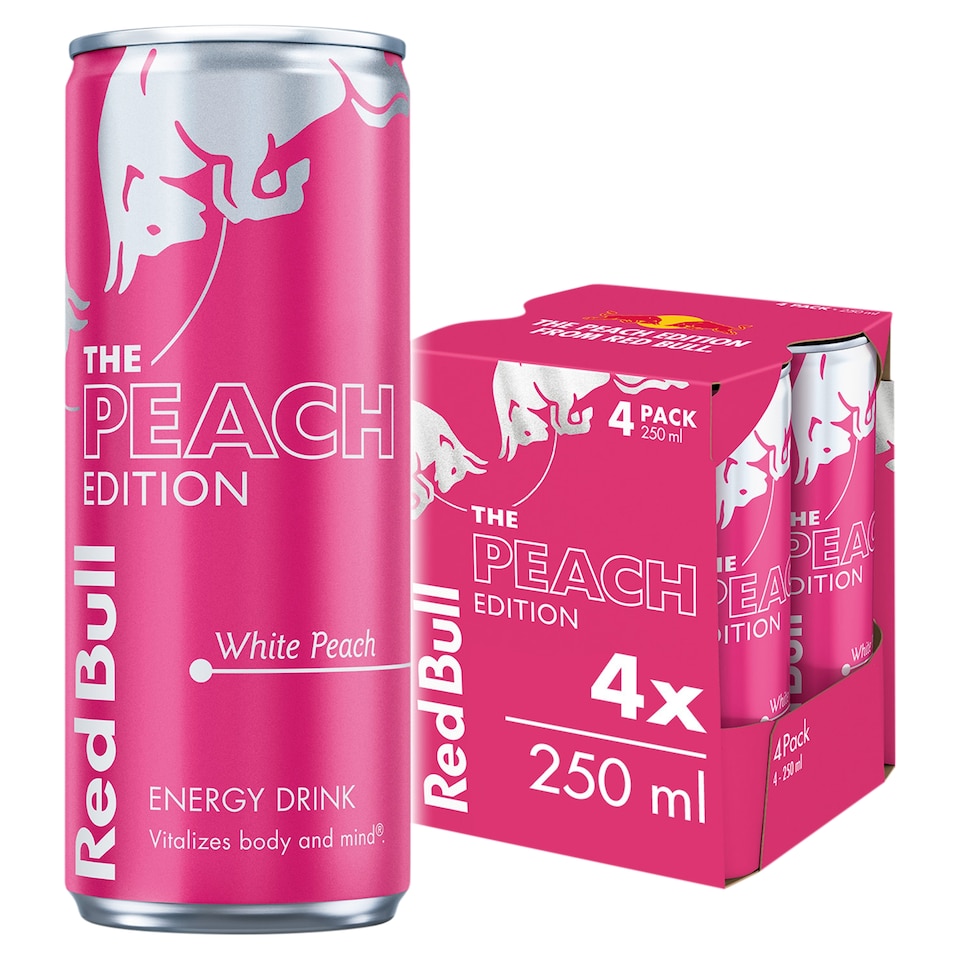Red Bull The Peach Edition White Peach Energy drink 4x250ml