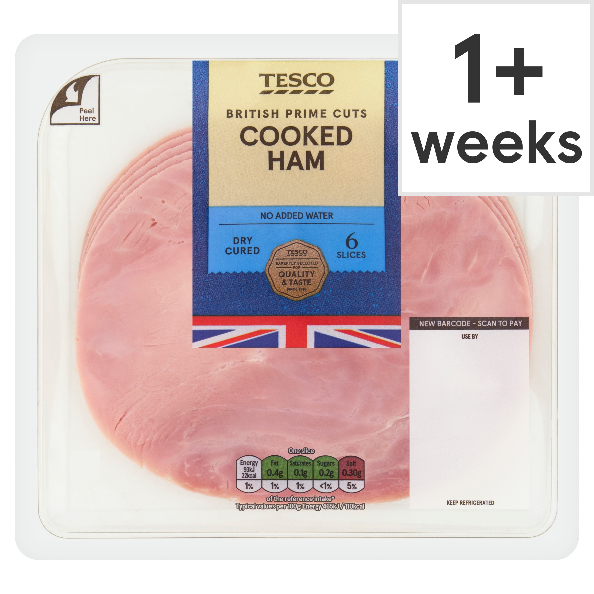 Tesco British Cooked Ham Slices 120g