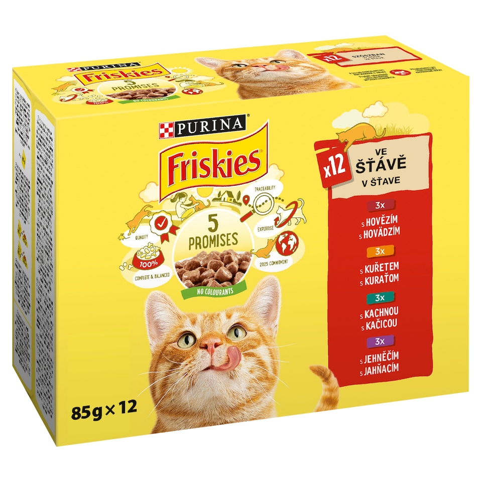 image 1 of Friskies Pouches for Cats Chicken, Beef, Lamb, Duck in Juice 12 × 85 g