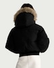 image 3 of F&F Girls Shower Resistant Faux Fur Trim Hooded Puffer Coat in Black