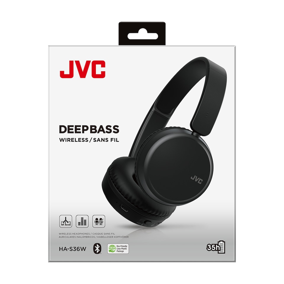 image 1 of Jvc Carbon Black Deep Bass Wireless Headphones