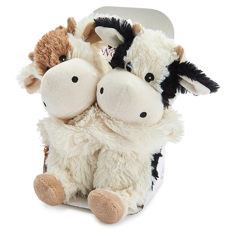 Warmies Valentines Twosome Highland Cow Plush