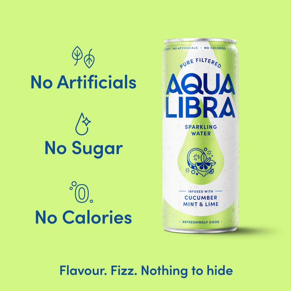 image 1 of Aqua Libra Sparkling Water Cucumber, Mint and Lime 4 x 330ml