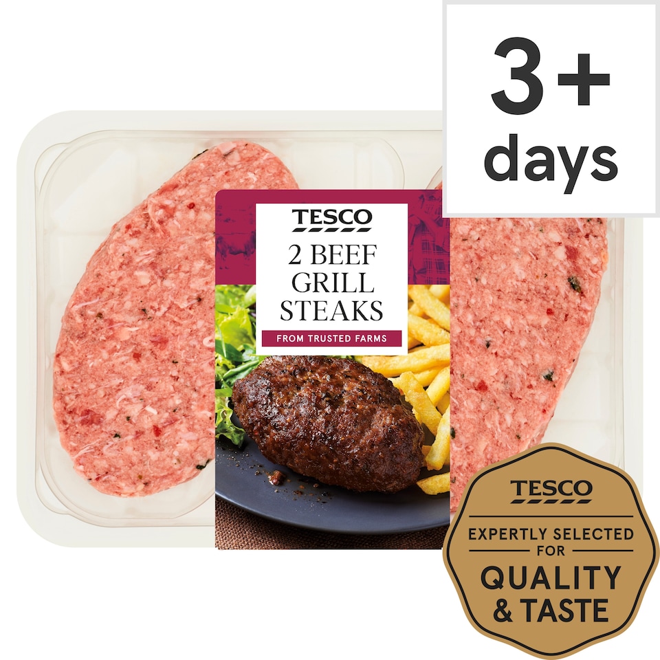 Tesco 2 Beef Grill Steaks 300G