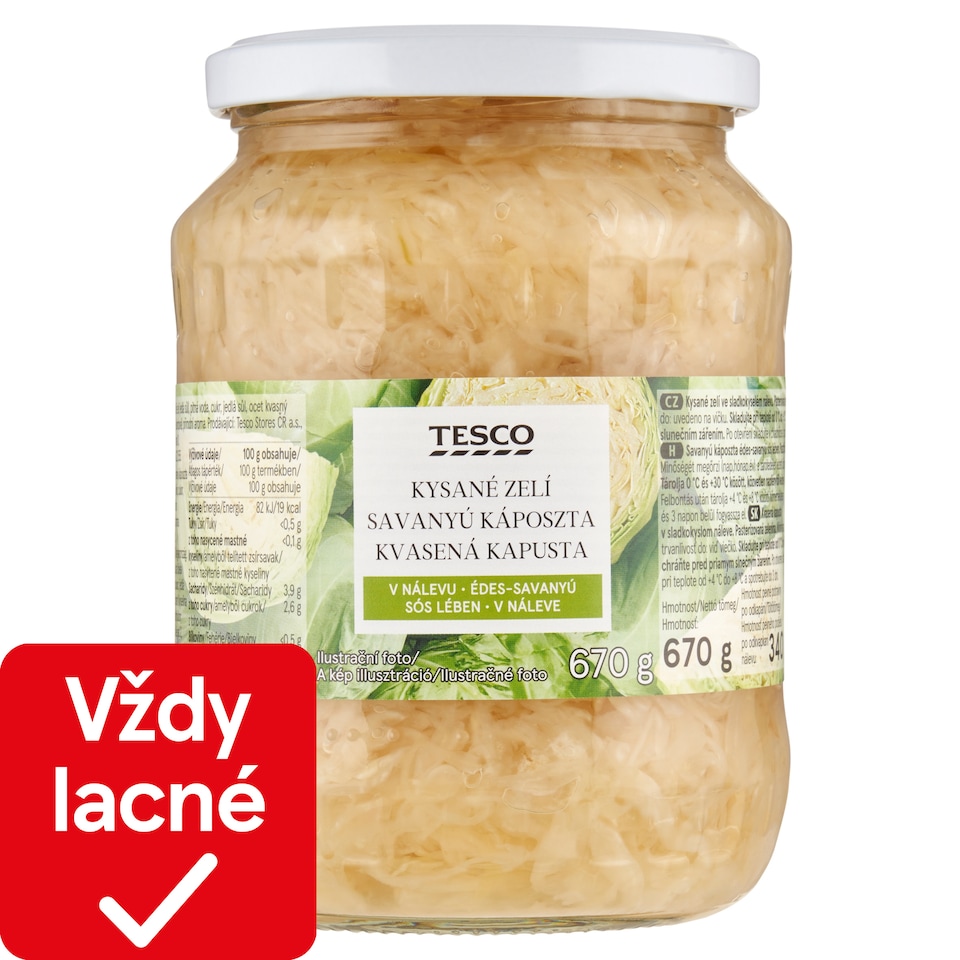 Tesco Kvasená kapusta náleve 670 g