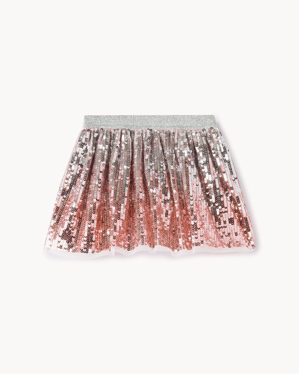 image 1 of F&F Girls Sequin Skirt in Pink