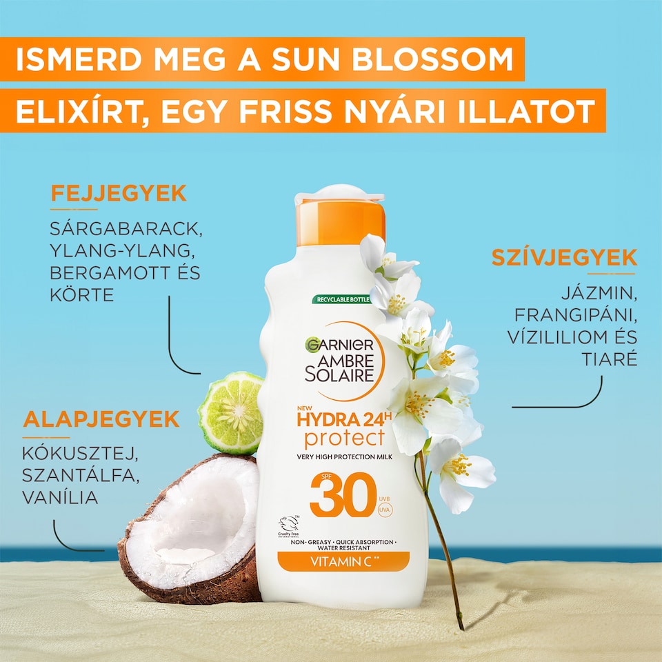 Garnier Ambre Solaire Hydra 24h UV-sugárzás elleni naptej magas védelemmel SPF 30 175 ml  1. kép