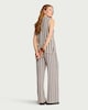 image 3 of F&F Textured Striped Wide Leg Co-ord Trousers in Multi Brown