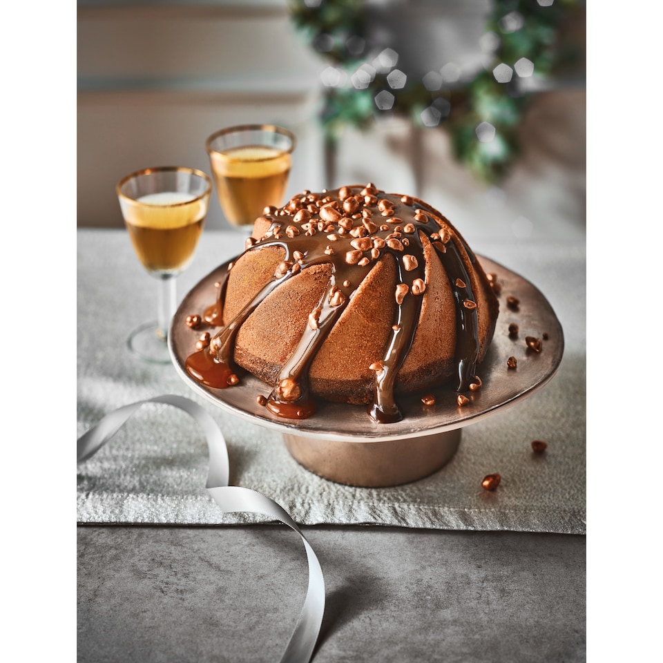 image 1 of 82. Tesco Finest Caramel Chocolate Cascade Pudding 670g (Serves 8)