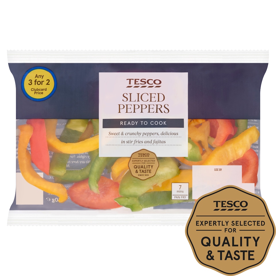 Tesco Sliced Peppers 150G