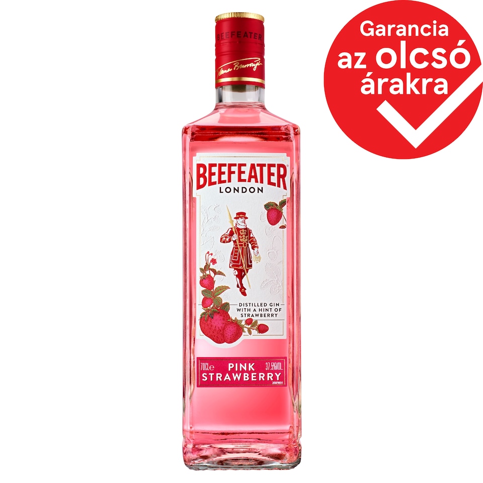 Beefeater Pink Strawberry természetes eper ízesítésű gin 37,5% 0,7 l 1. kép