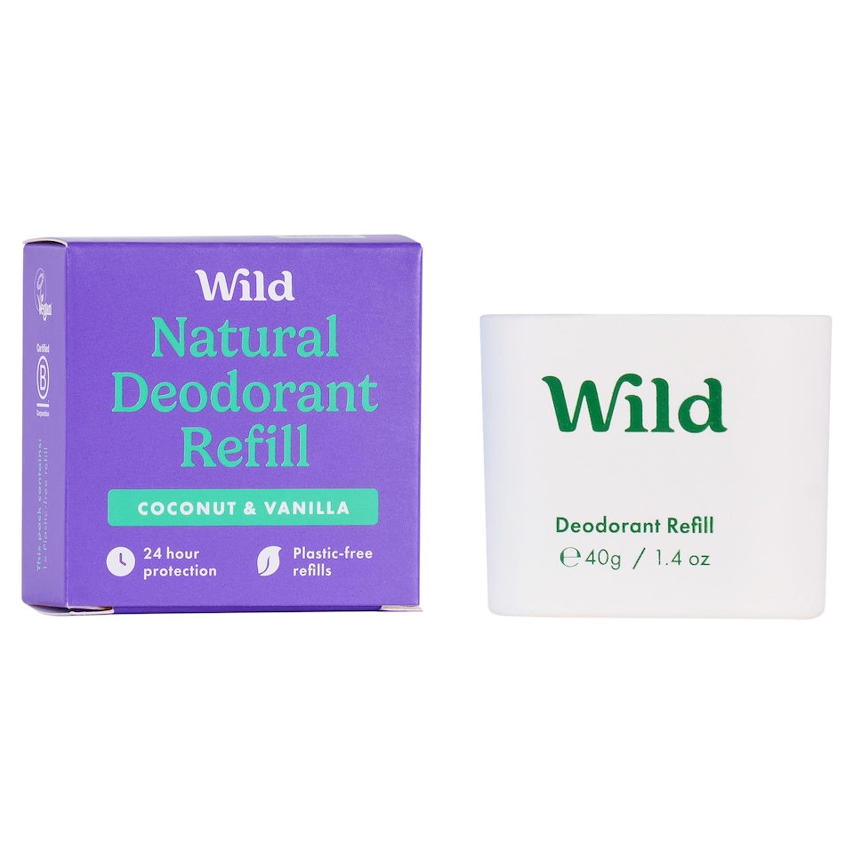image 1 of Wild Natural Deodorant Refill - Coconut & Vanilla 40g