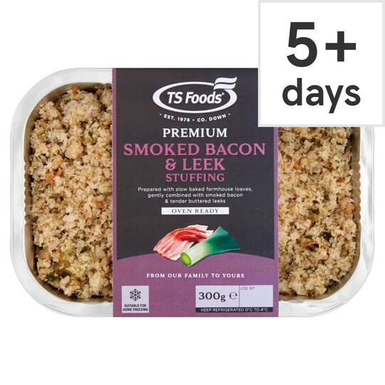 Smoked Bacon Buttered Leek Stuffing 300G Tesco Groceries