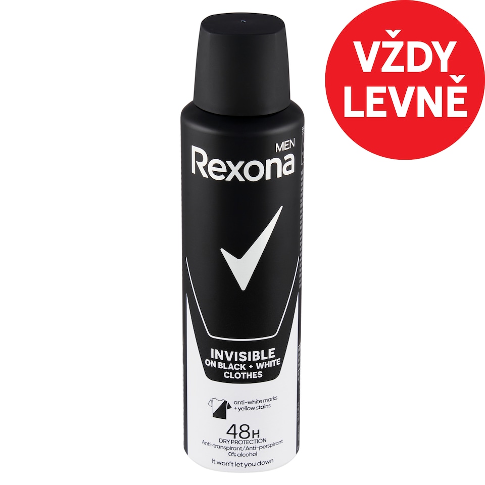 Obrázek 1 pro produkt Rexona Men Invisible Black + White antiperspirant sprej pro muže 150ml
